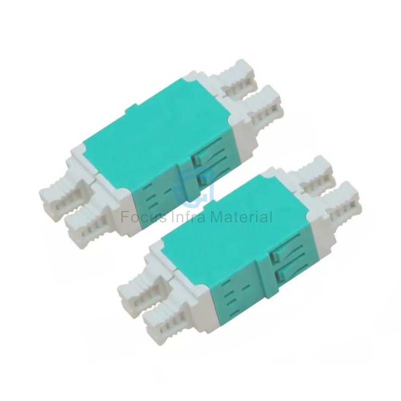 FTTH Fiber Optic Adapter LC Quad Double Deck 2 Port Sm 2 Core Upc Om3 Om4 Fiber Optic Adapter for Network Adapter