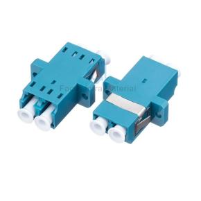 SM LC UPC Duplex Fiber Optic Adapter Optik With Flange Metal Clips