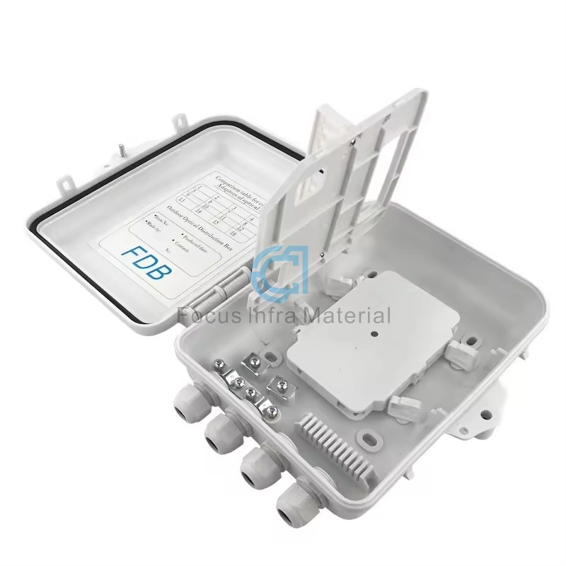 Wall Mount FTTH 8 Core Terminal Box FDB Fiber Optic cable Distribution Box