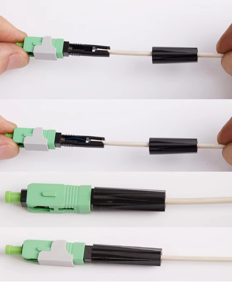 Installation steps of fiber optic fast connector